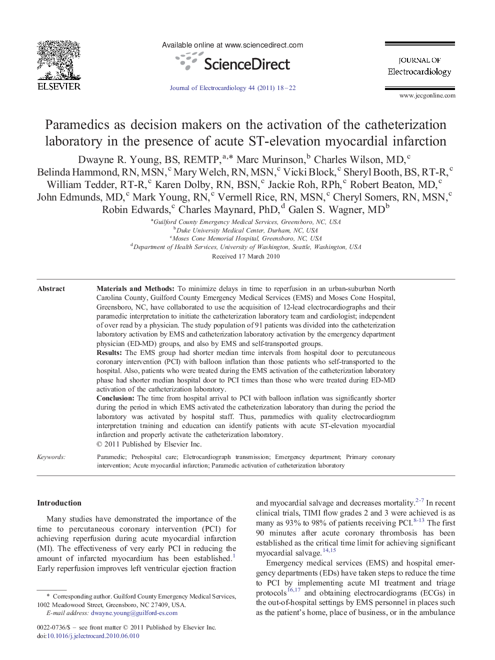 Paramedics as decision makers on the activation of the catheterization laboratory in the presence of acute ST-elevation myocardial infarction