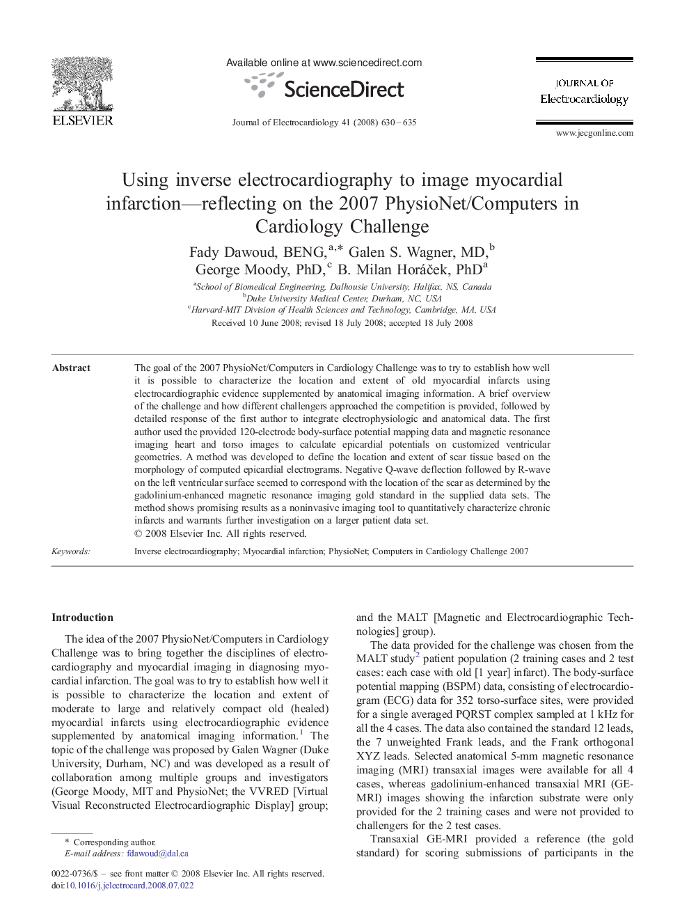 Using inverse electrocardiography to image myocardial infarction—reflecting on the 2007 PhysioNet/Computers in Cardiology Challenge