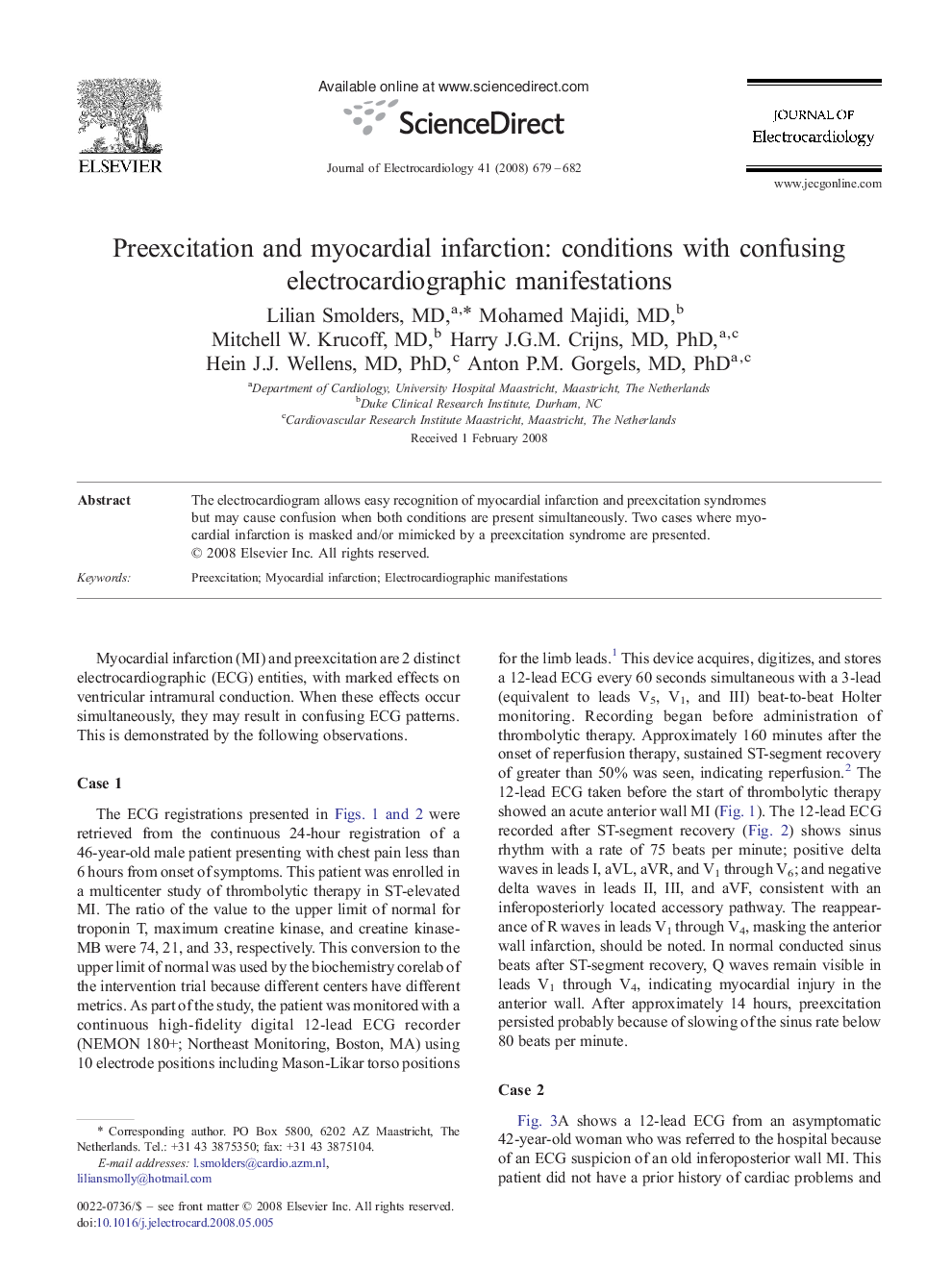 Preexcitation and myocardial infarction: conditions with confusing electrocardiographic manifestations