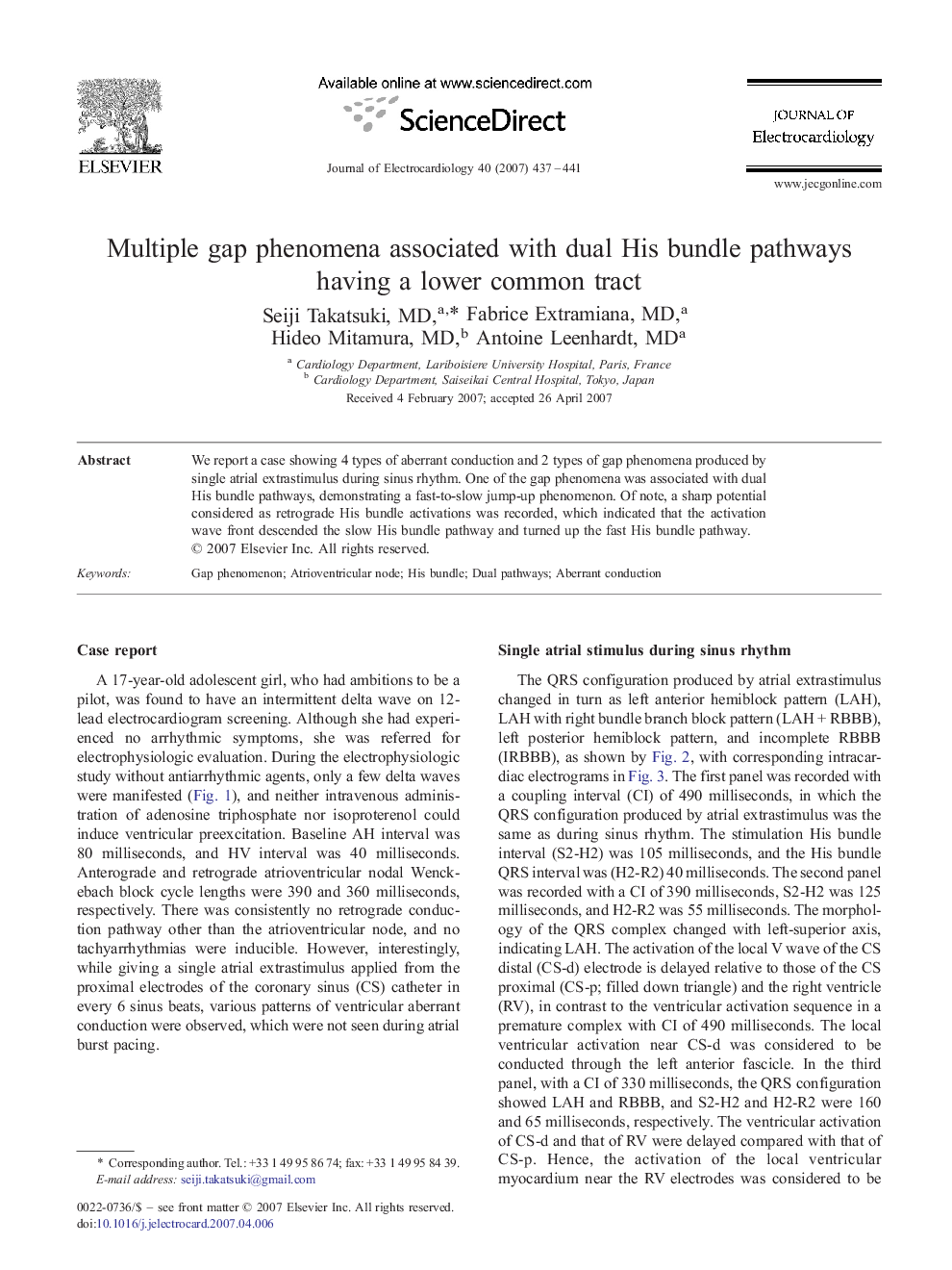 Multiple gap phenomena associated with dual His bundle pathways having a lower common tract