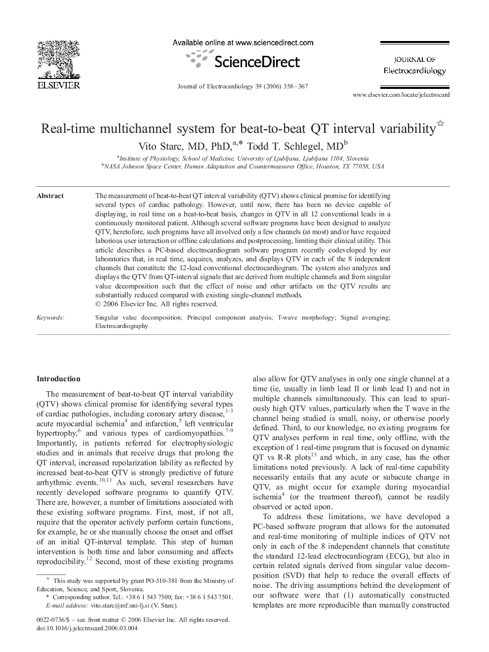 Real-time multichannel system for beat-to-beat QT interval variability