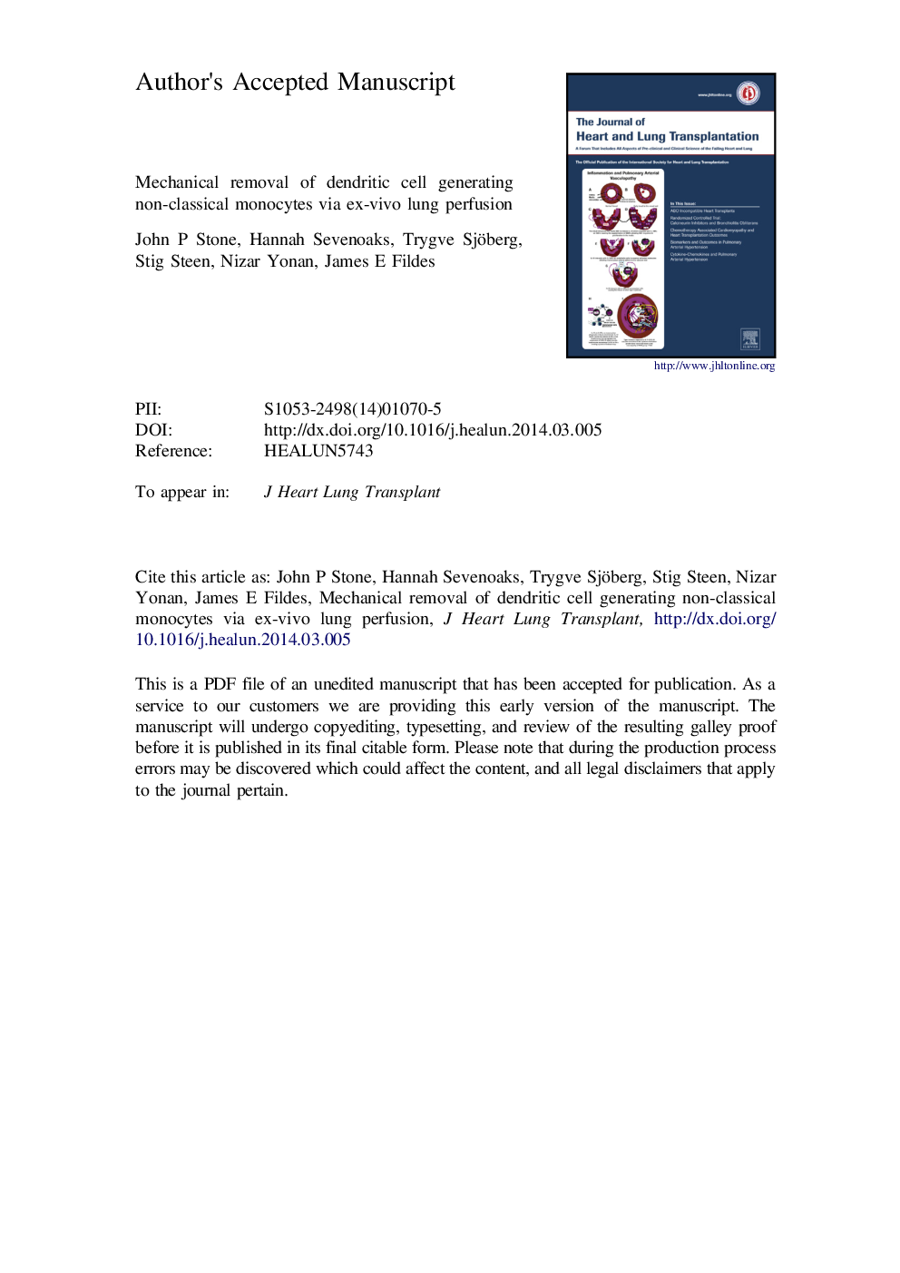 Mechanical removal of dendritic cell-generating non-classical monocytes via ex vivo lung perfusion