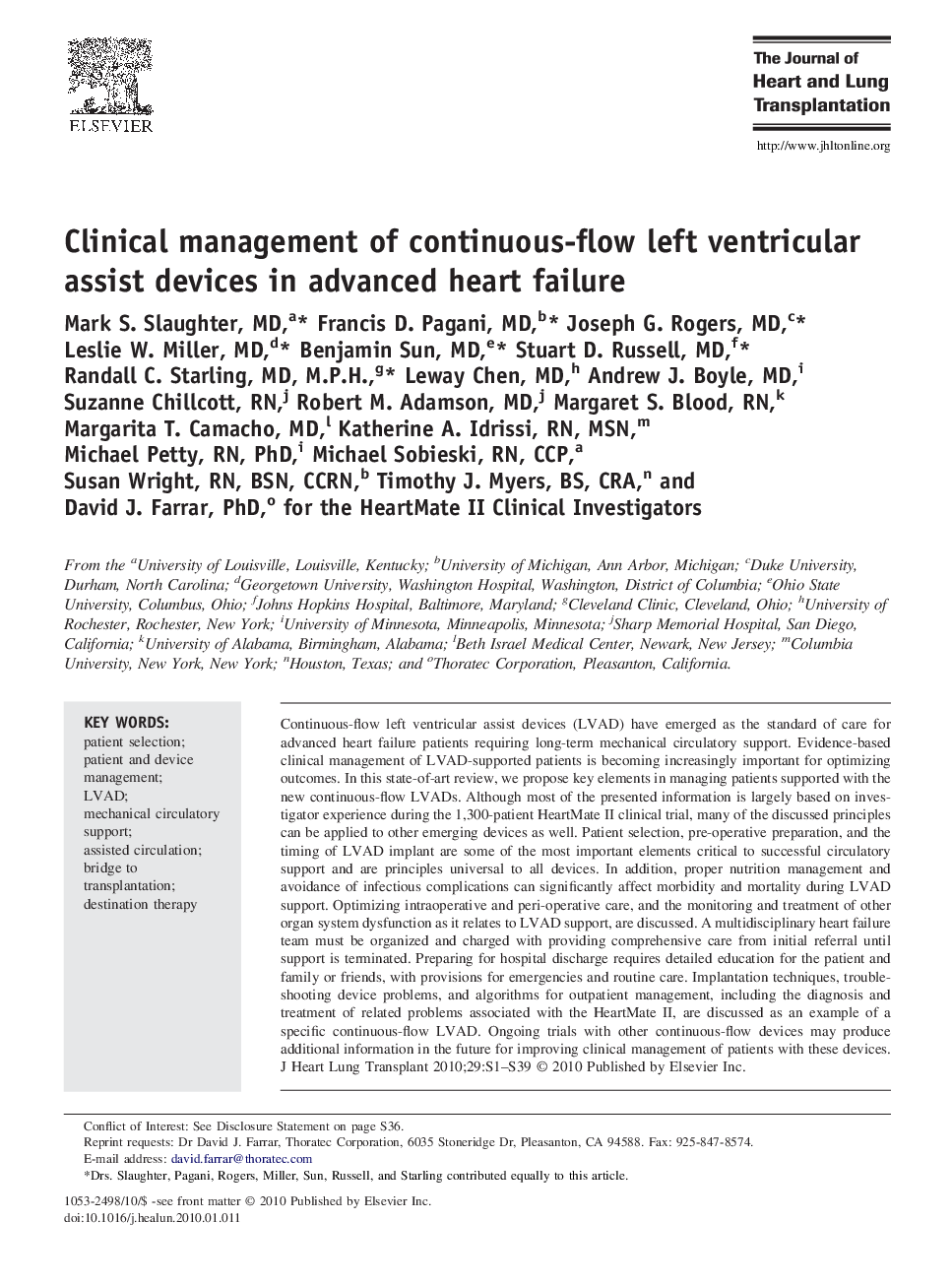 Clinical management of continuous-flow left ventricular assist devices in advanced heart failure