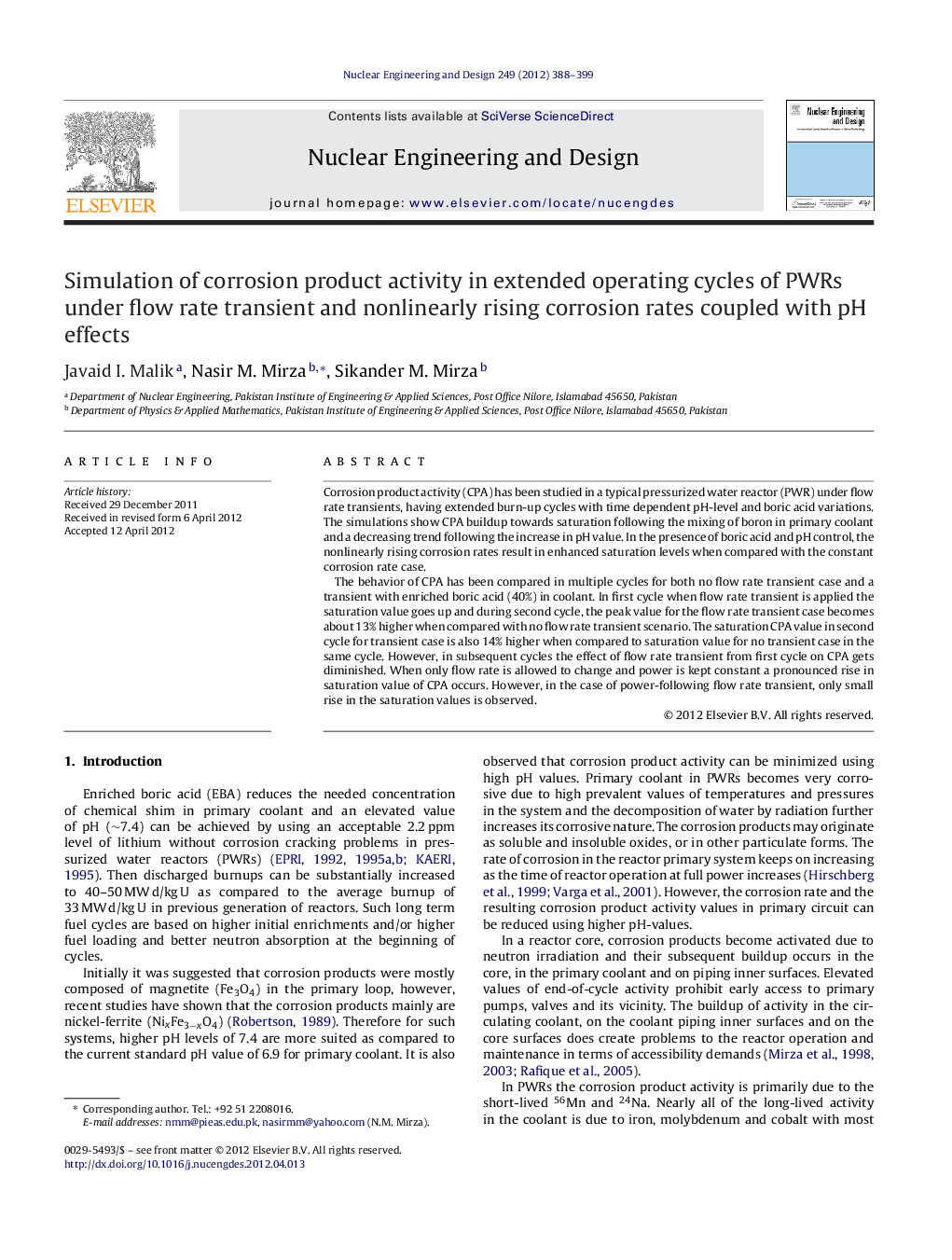 Simulation of corrosion product activity in extended operating cycles of PWRs under flow rate transient and nonlinearly rising corrosion rates coupled with pH effects