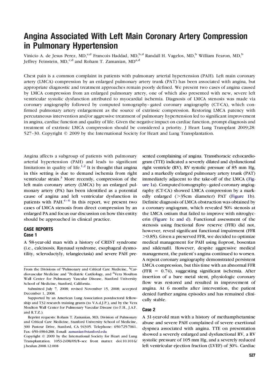 عکس صفحه اول مقاله: Angina Associated With Left Main Coronary Artery Compression in Pulmonary Hypertension Angina Associated With Left Main Coronary Artery Compression in Pulmonary Hypertension