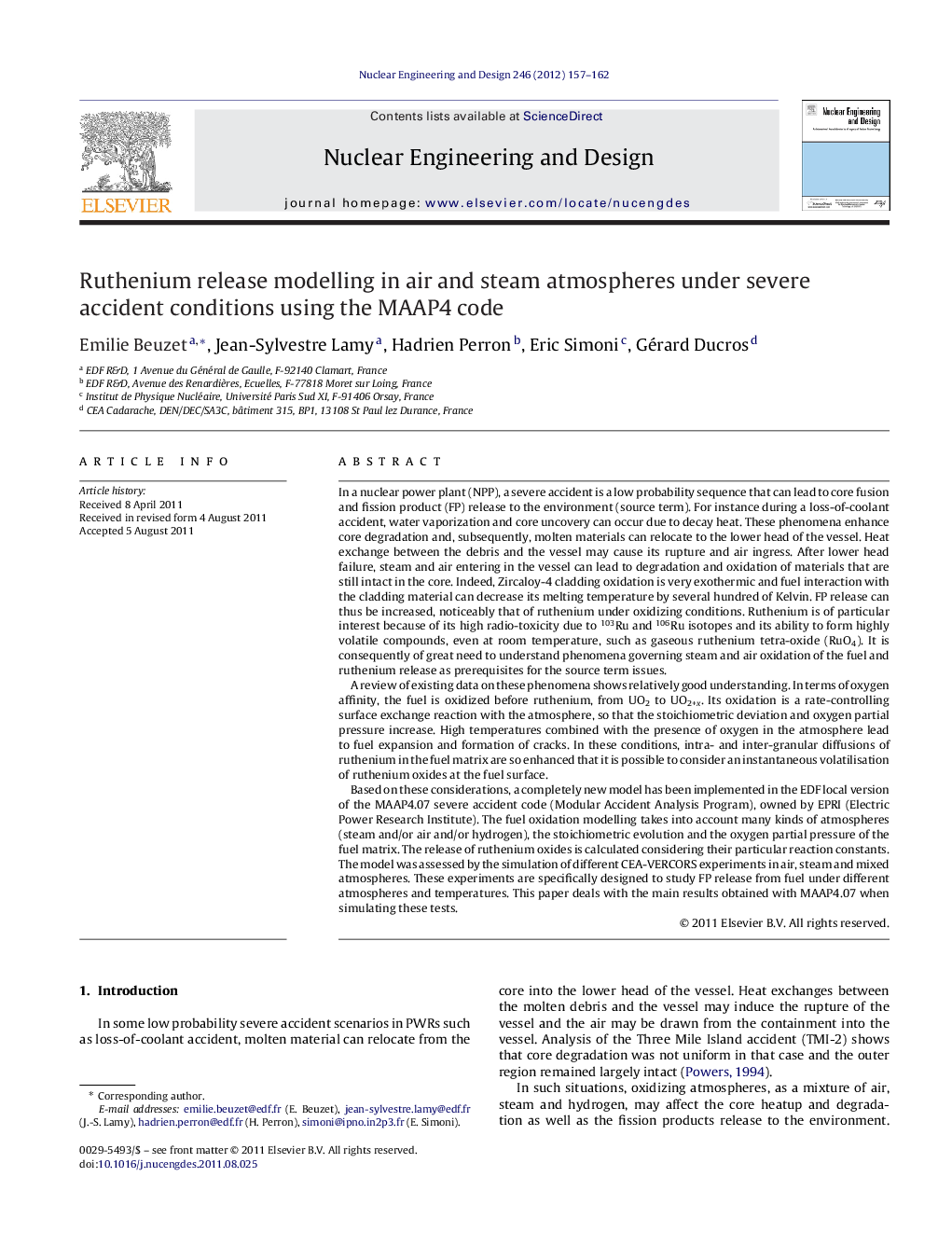 Ruthenium release modelling in air and steam atmospheres under severe accident conditions using the MAAP4 code