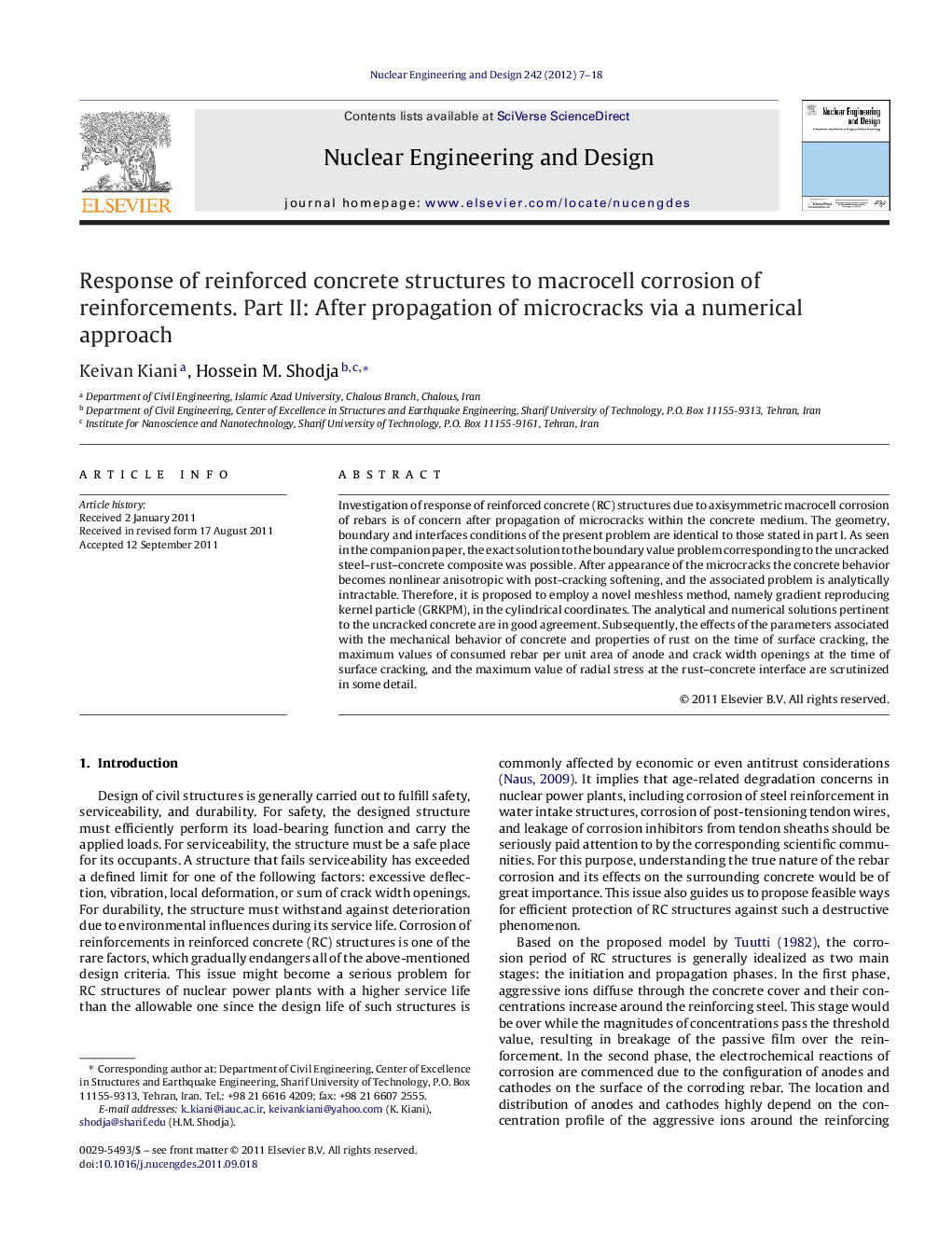 Response of reinforced concrete structures to macrocell corrosion of reinforcements. Part II: After propagation of microcracks via a numerical approach
