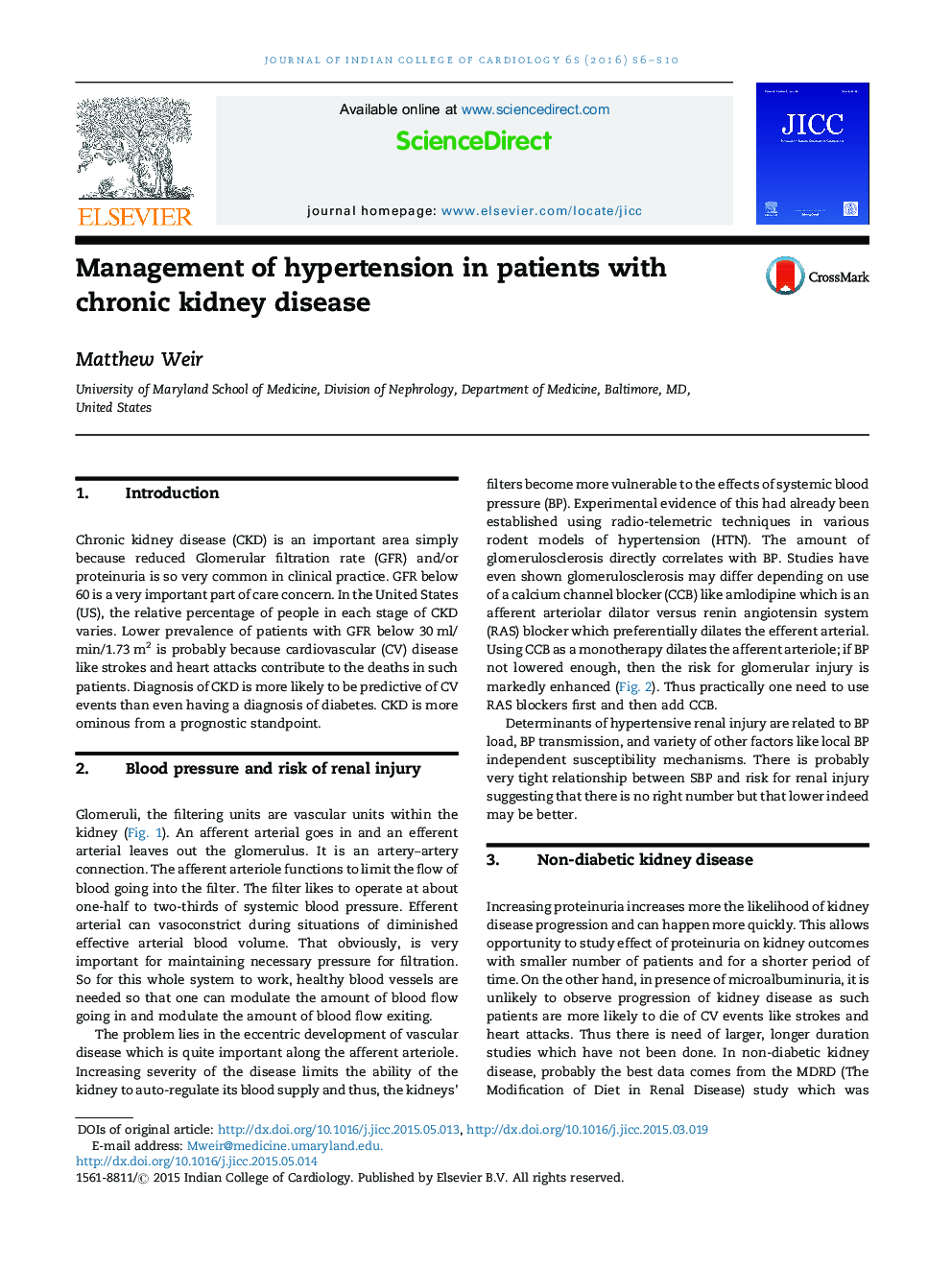 Management of hypertension in patients with chronic kidney disease