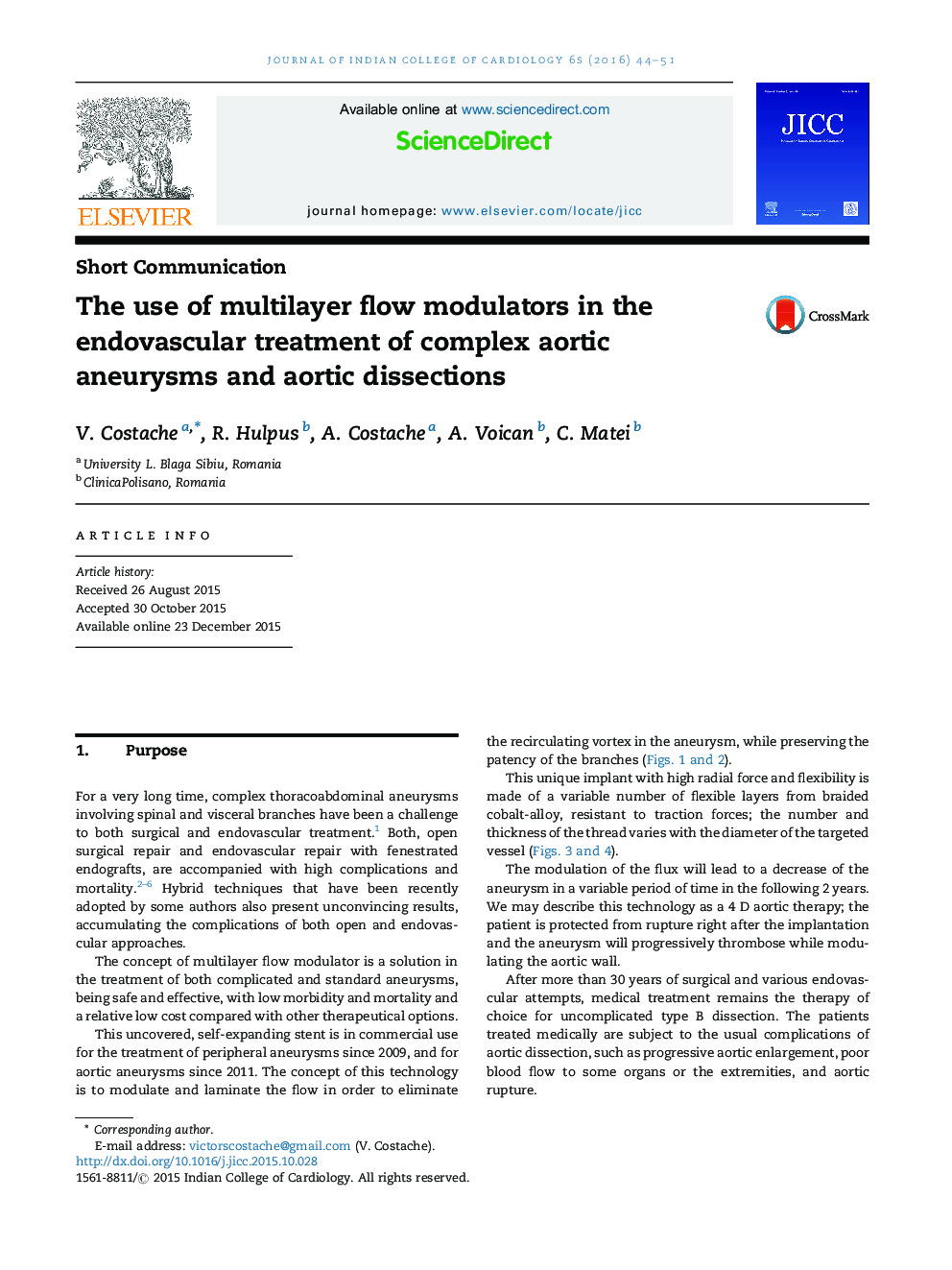 The use of multilayer flow modulators in the endovascular treatment of complex aortic aneurysms and aortic dissections