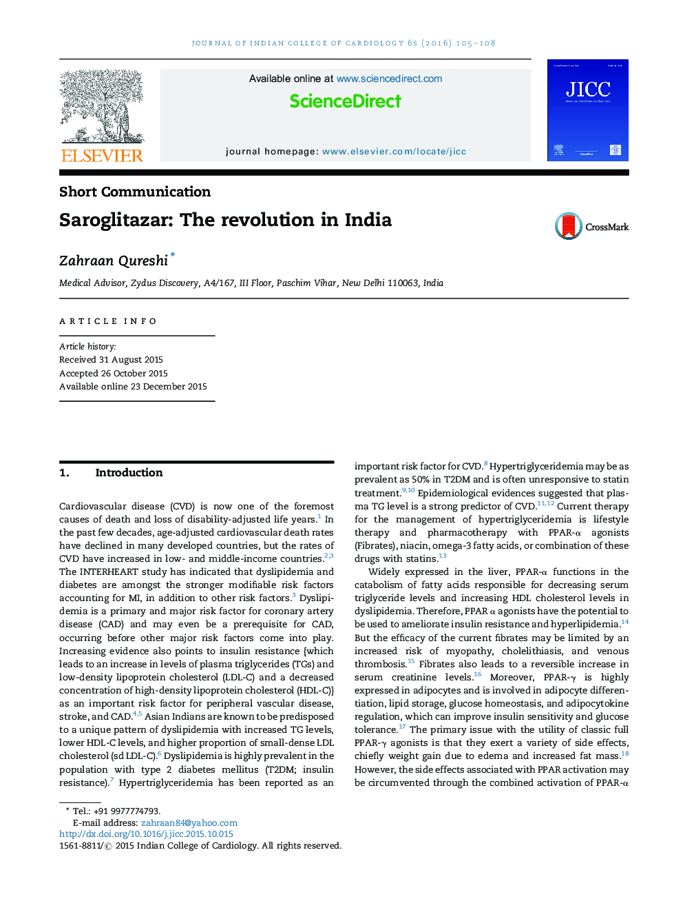 Saroglitazar: The revolution in India