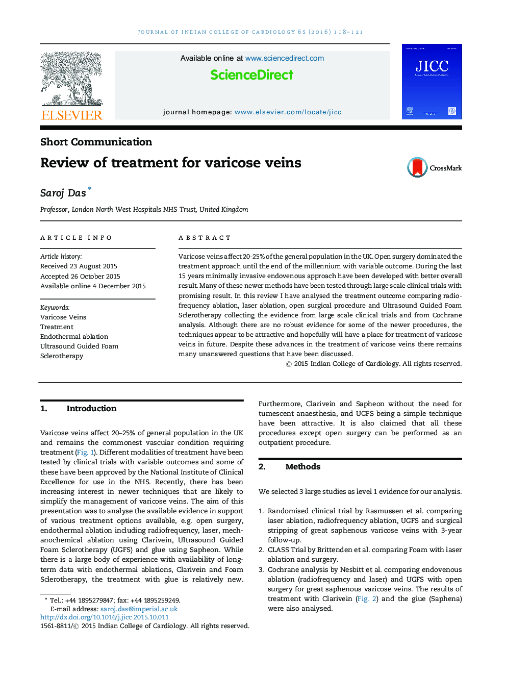 Review of treatment for varicose veins