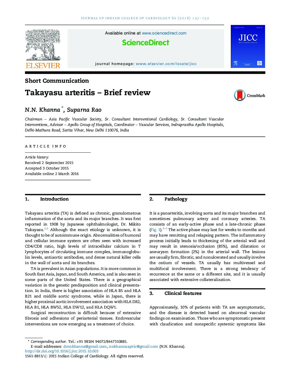 Takayasu arteritis - Brief review