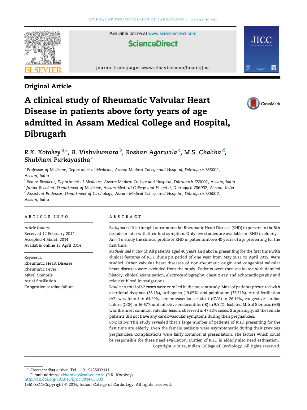 A clinical study of Rheumatic Valvular Heart Disease in patients above forty years of age admitted in Assam Medical College and Hospital, Dibrugarh