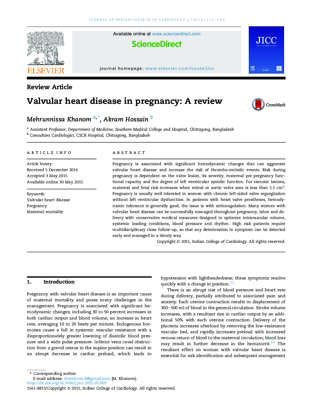 Valvular heart disease in pregnancy: A review