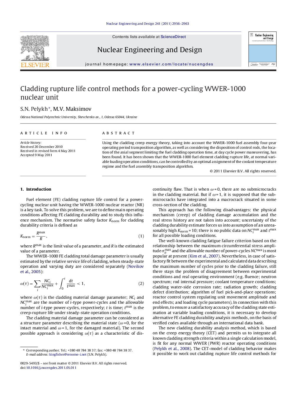 Cladding rupture life control methods for a power-cycling WWER-1000 nuclear unit