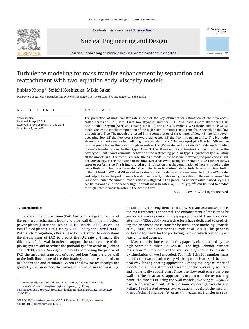 Turbulence modeling for mass transfer enhancement by separation and reattachment with two-equation eddy-viscosity models