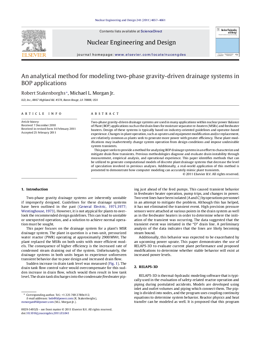 An analytical method for modeling two-phase gravity-driven drainage systems in BOP applications