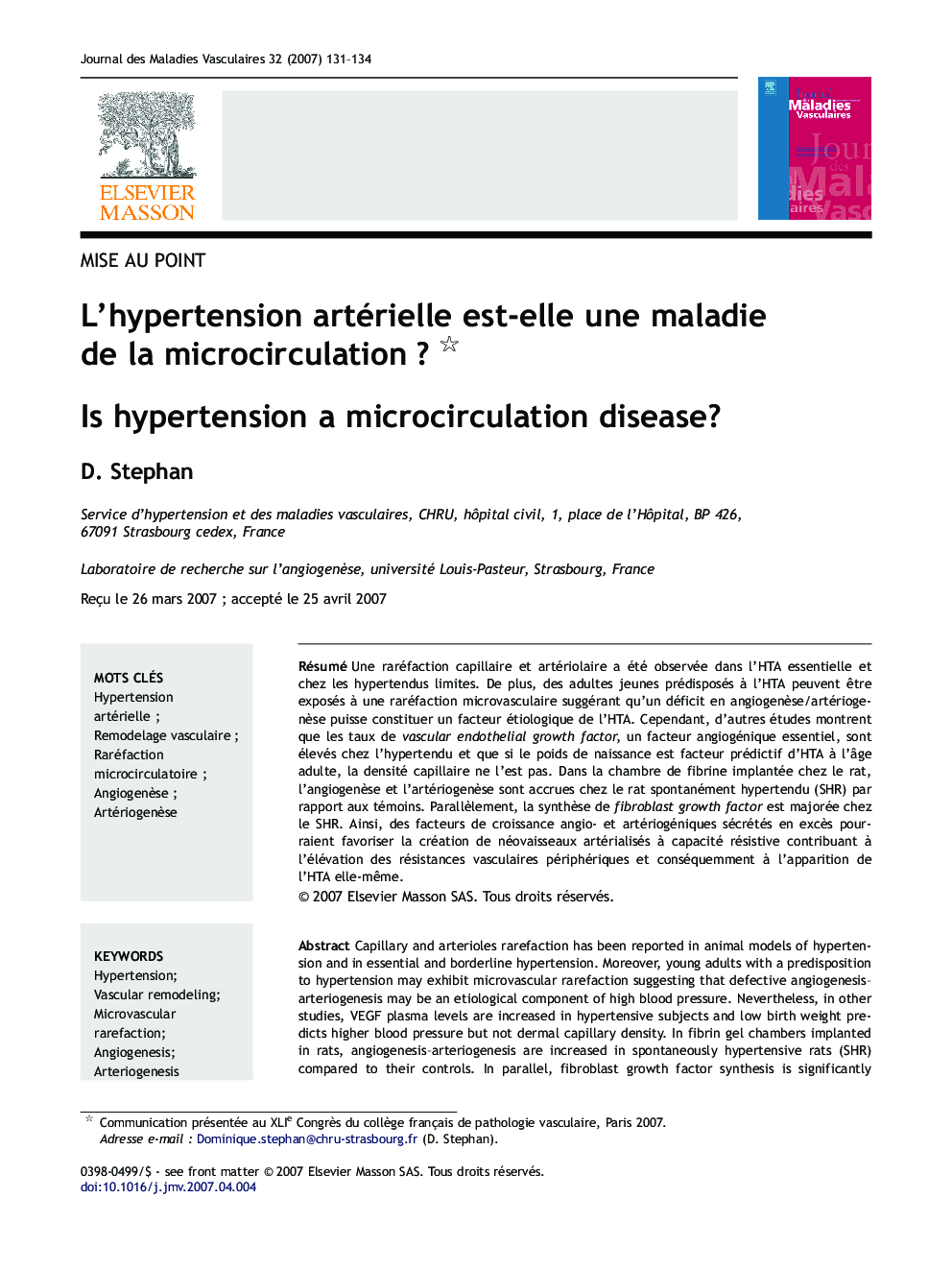 L'hypertension artérielle est-elle uneÂ maladie deÂ laÂ microcirculationÂ ?