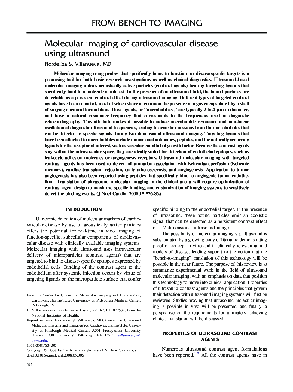 عکس صفحه اول مقاله: Molecular imaging of cardiovascular disease using ultrasound Molecular imaging of cardiovascular disease using ultrasound