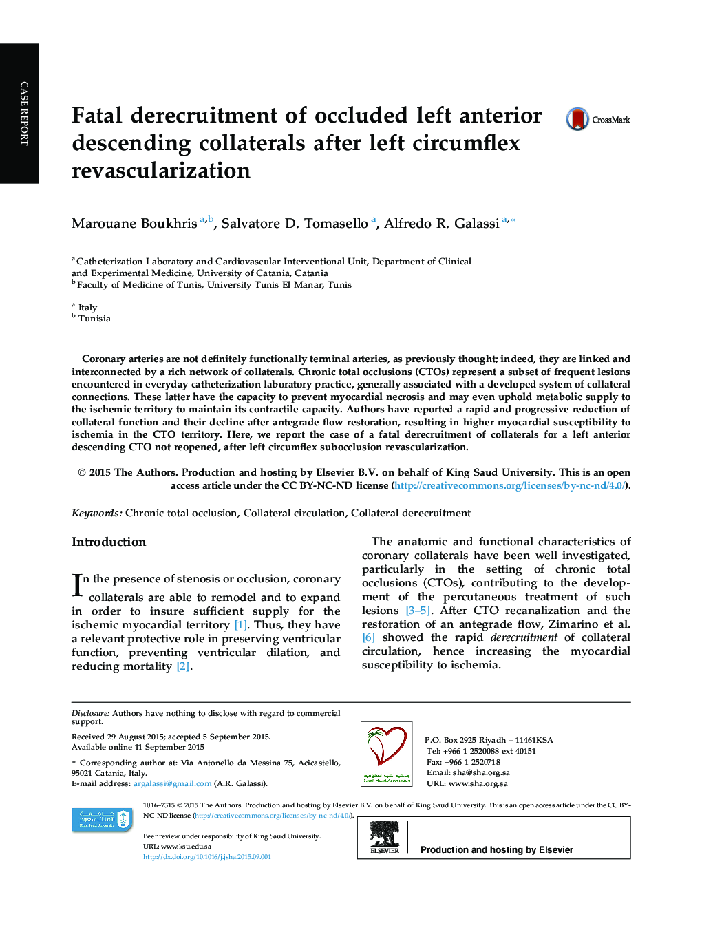 Fatal derecruitment of occluded left anterior descending collaterals after left circumflex revascularization 