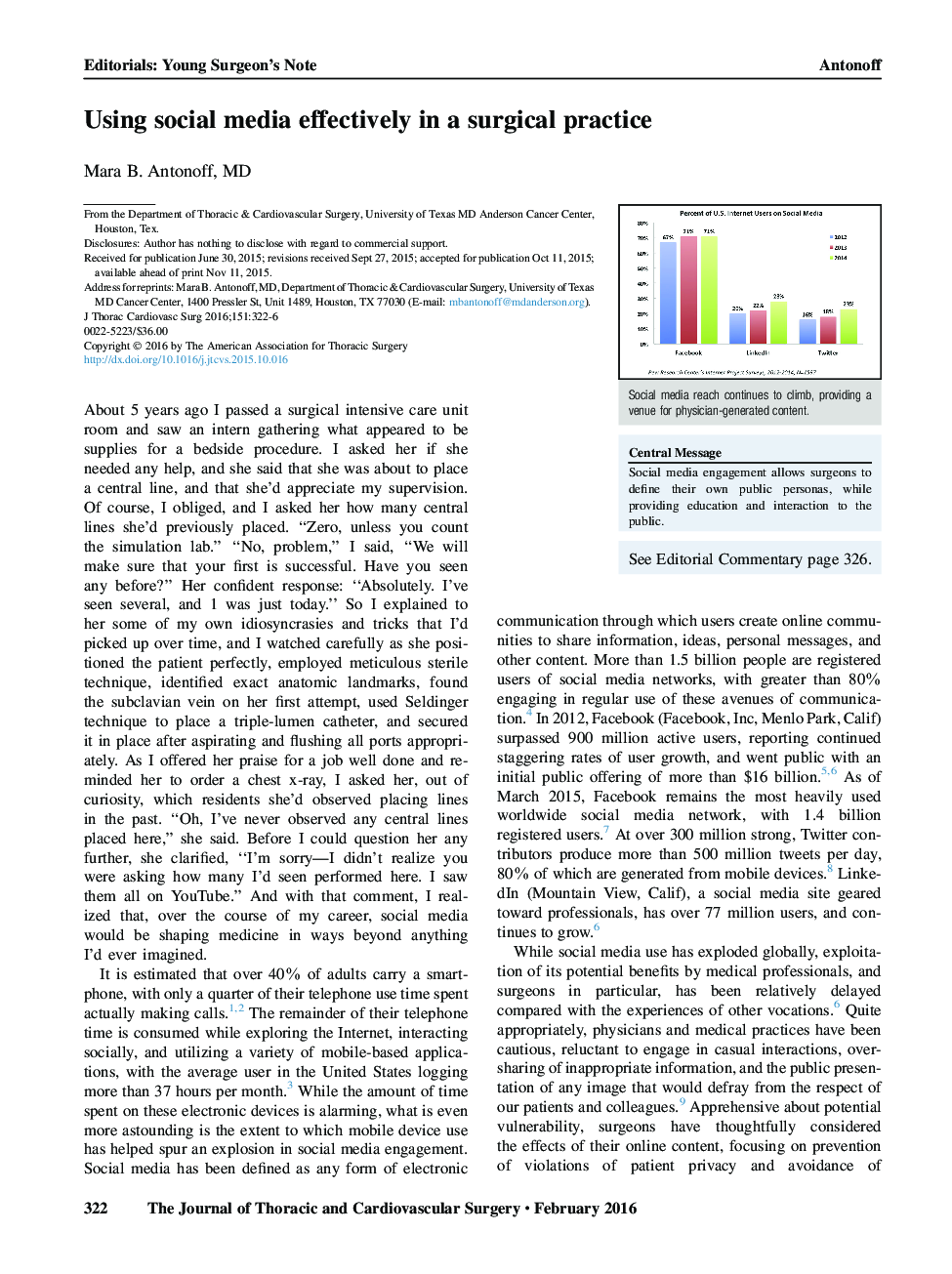 Using social media effectively in a surgical practice