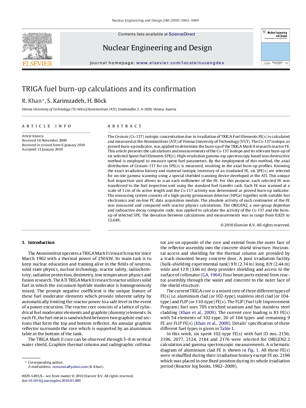 TRIGA fuel burn-up calculations and its confirmation