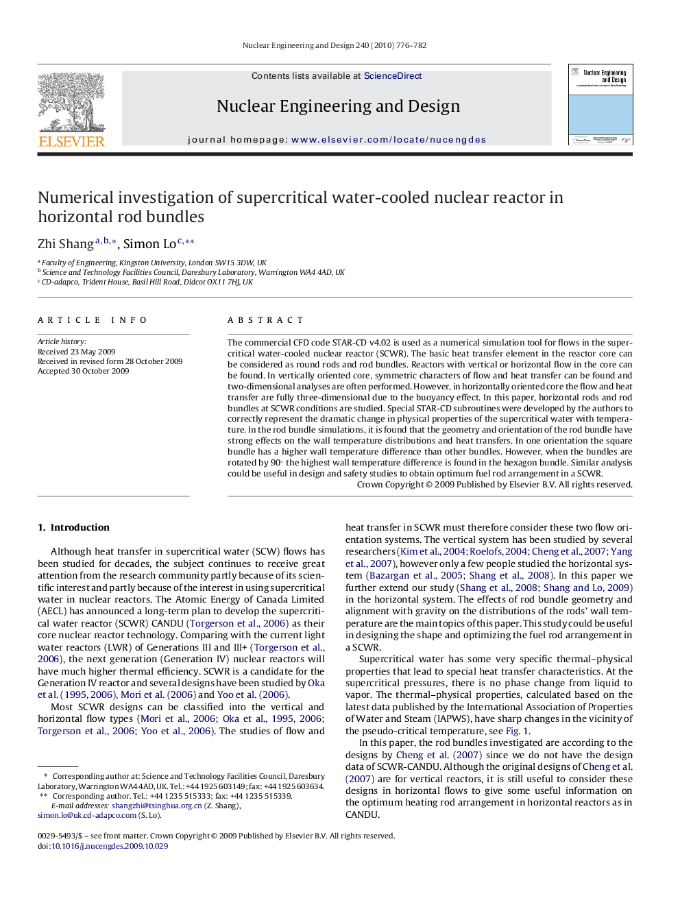 Numerical investigation of supercritical water-cooled nuclear reactor in horizontal rod bundles