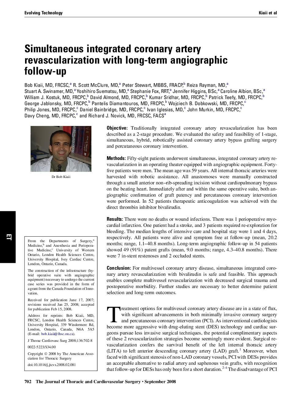 Simultaneous integrated coronary artery revascularization with long-term angiographic follow-up 