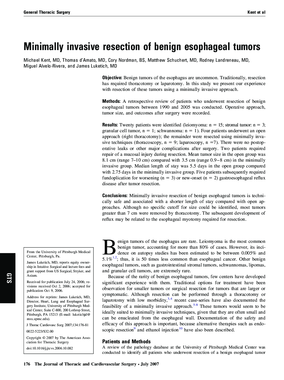 Minimally invasive resection of benign esophageal tumors