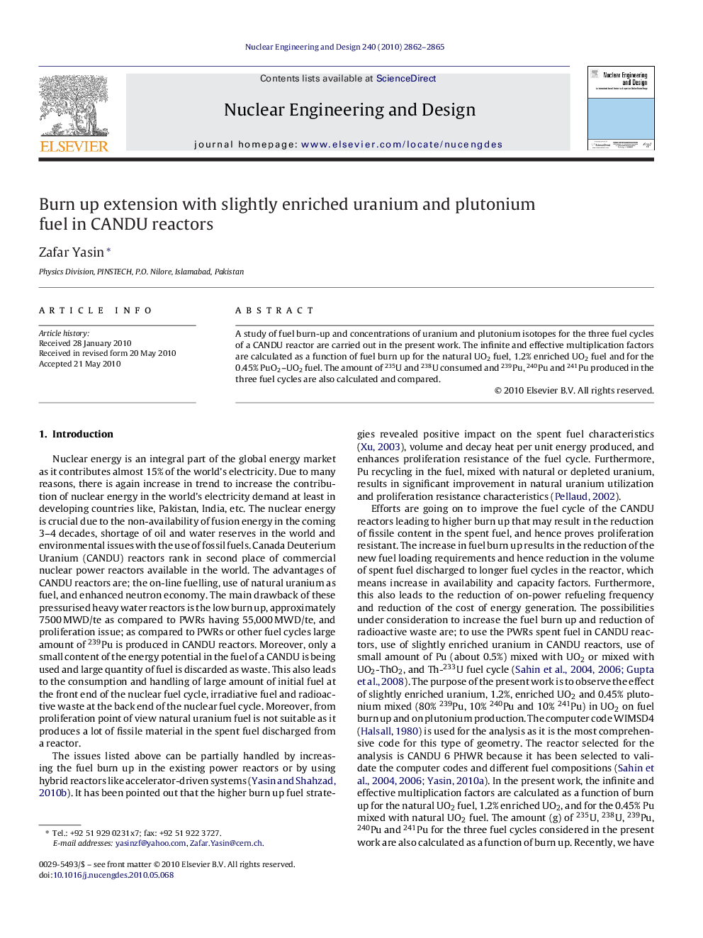 Burn up extension with slightly enriched uranium and plutonium fuel in CANDU reactors