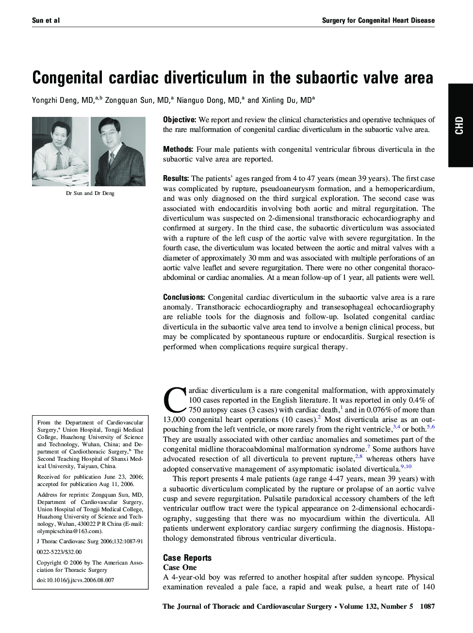 Congenital cardiac diverticulum in the subaortic valve area