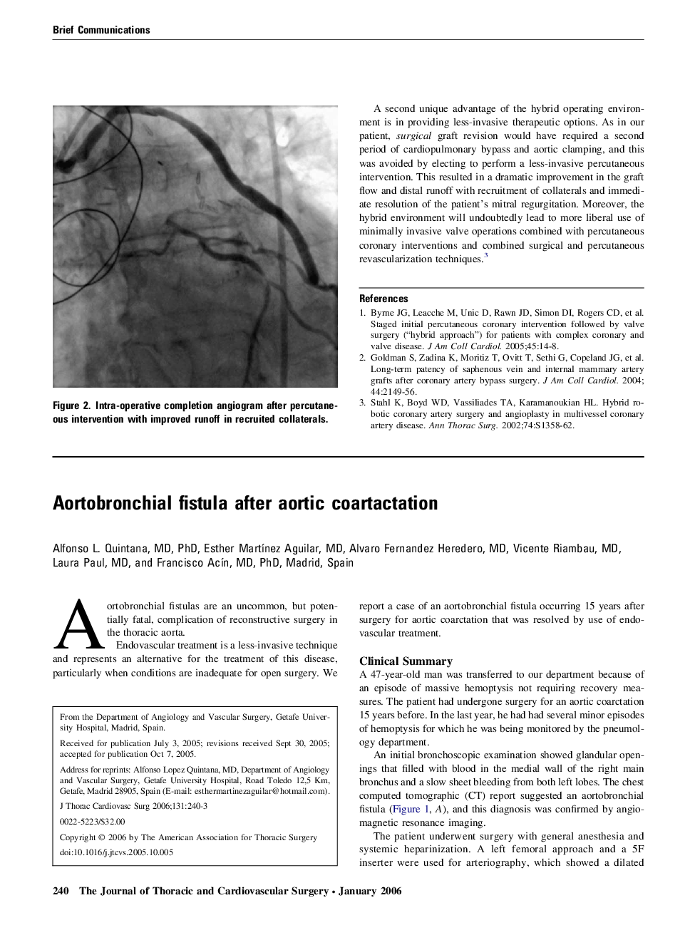 Aortobronchial fistula after aortic coartactation