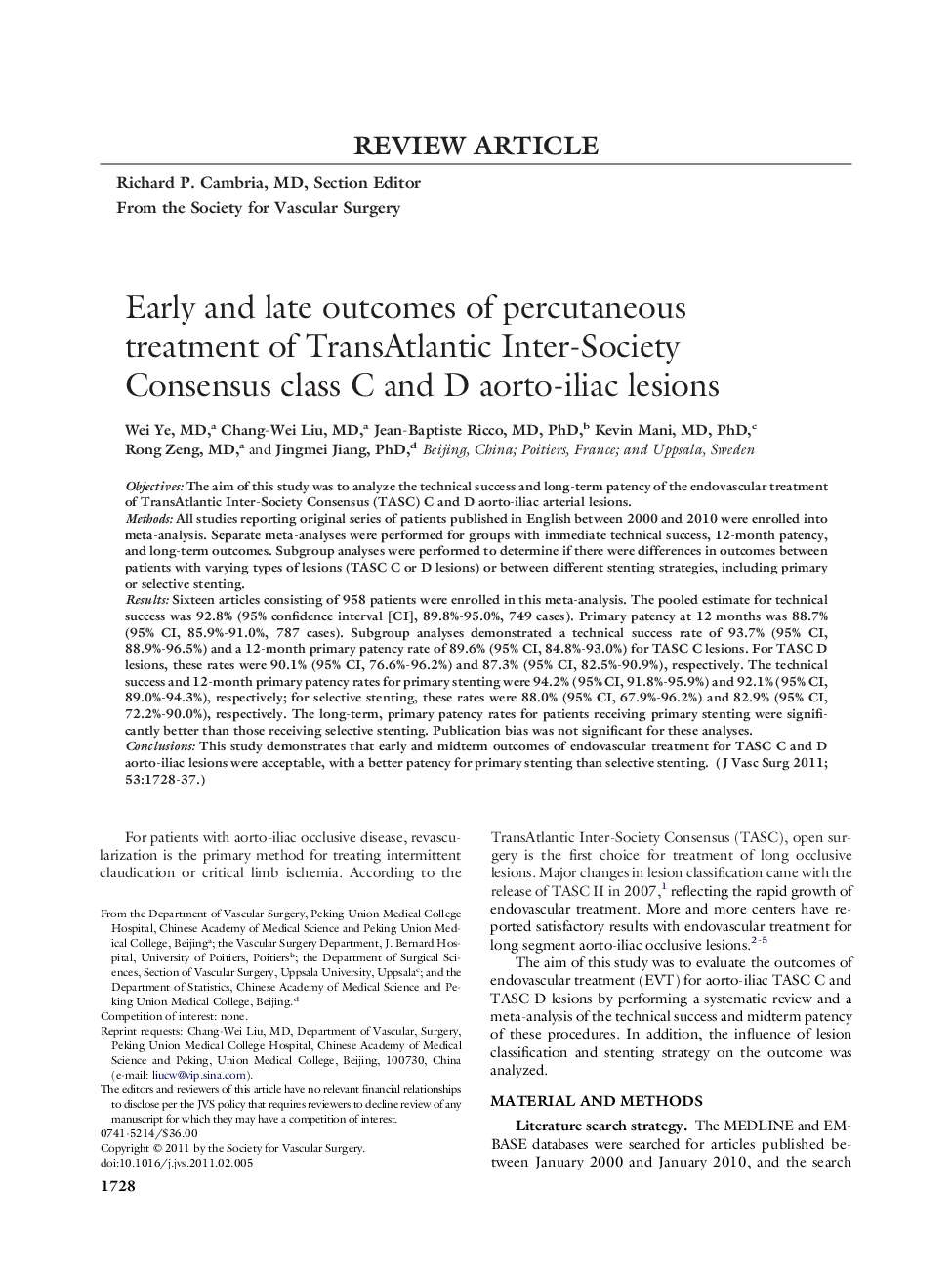 Early and late outcomes of percutaneous treatment of TransAtlantic Inter-Society Consensus class C and D aorto-iliac lesions 