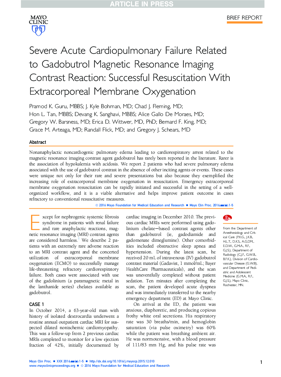 نارسایی حاد قلبی عروقی مرتبط با واکنش کنتراست تصویربرداری رزونانس مغناطیسی گادوبوترول 