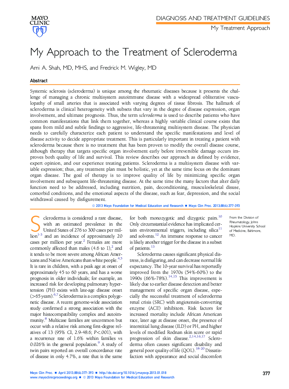 عکس صفحه اول مقاله: My Approach to the Treatment of Scleroderma My Approach to the Treatment of Scleroderma