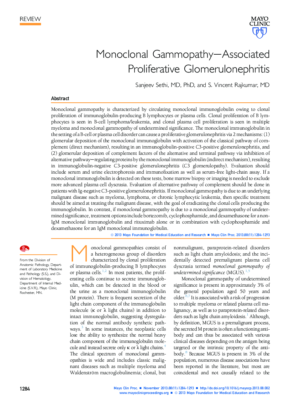 Monoclonal Gammopathy-Associated Proliferative Glomerulonephritis