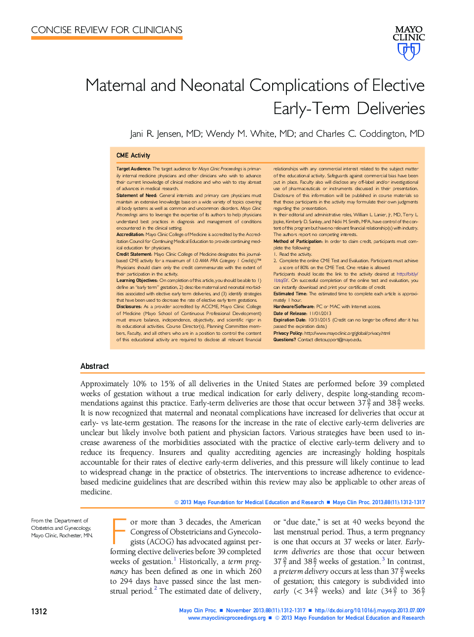 Maternal and Neonatal Complications of Elective Early-Term Deliveries
