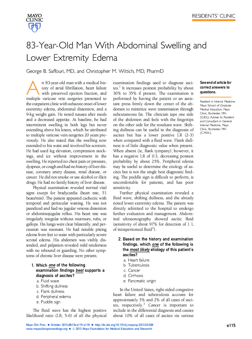 عکس صفحه اول مقاله: 83-Year-Old Man With Abdominal Swelling and Lower Extremity Edema 83-Year-Old Man With Abdominal Swelling and Lower Extremity Edema