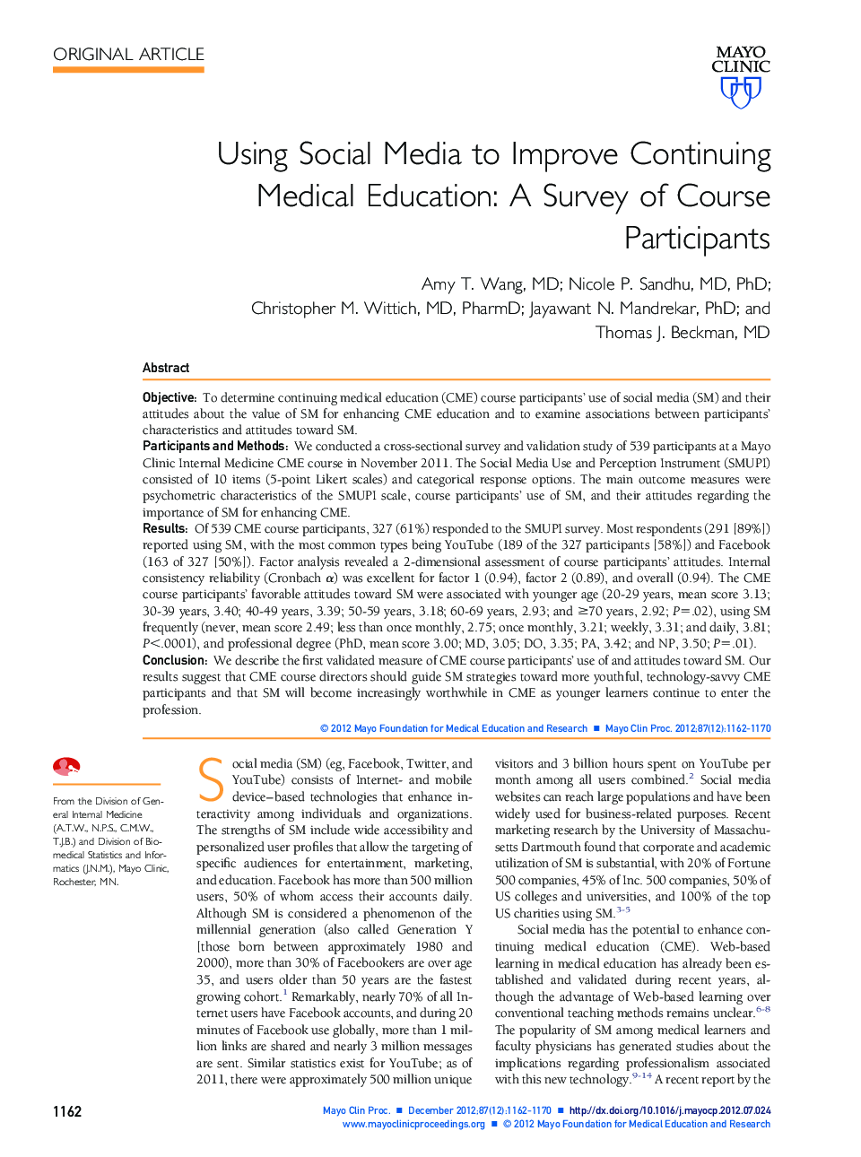 Using Social Media to Improve Continuing Medical Education: A Survey of Course Participants