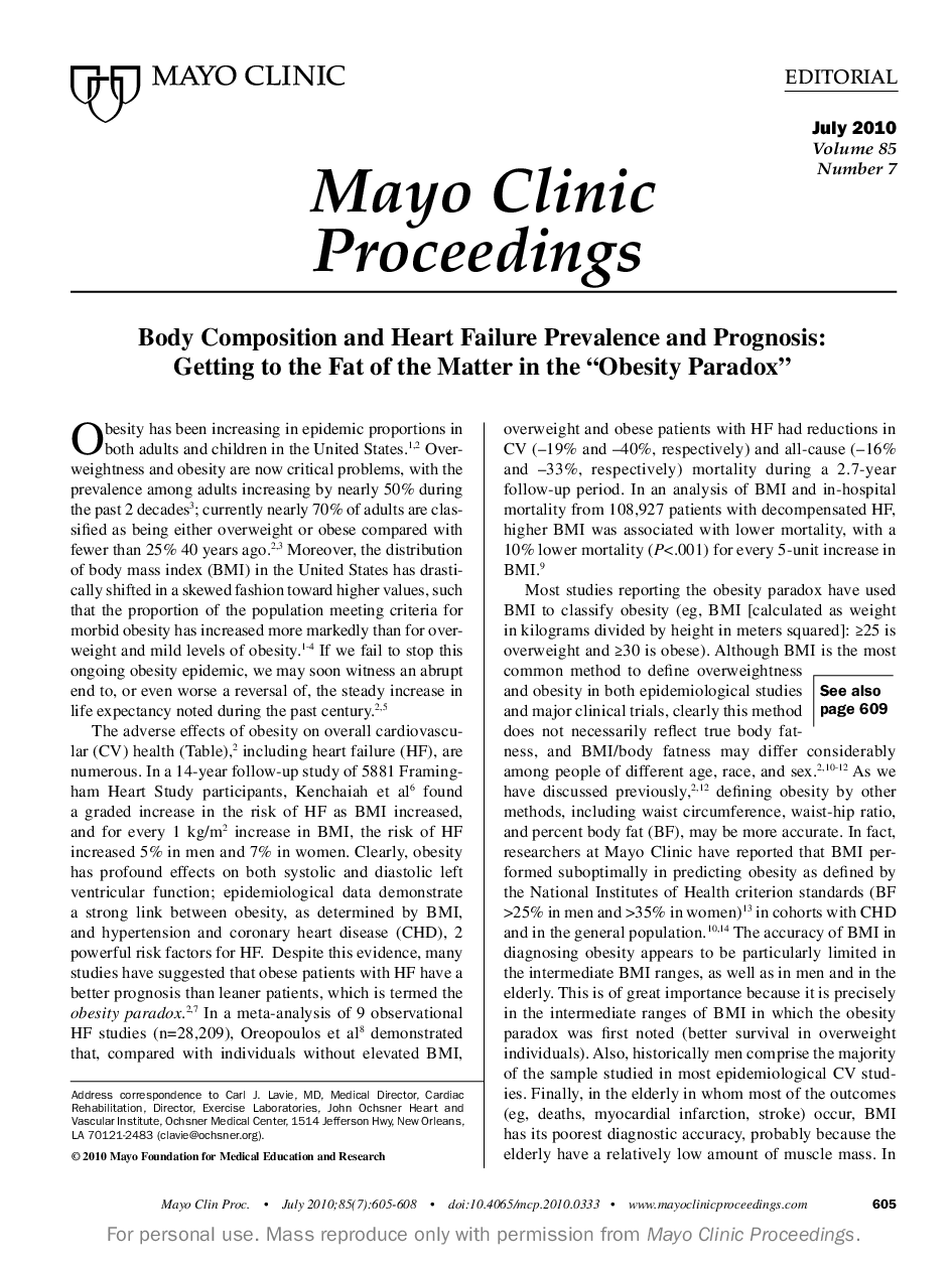 Body Composition and Heart Failure Prevalence and Prognosis: Getting to the Fat of the Matter in the “Obesity Paradox”