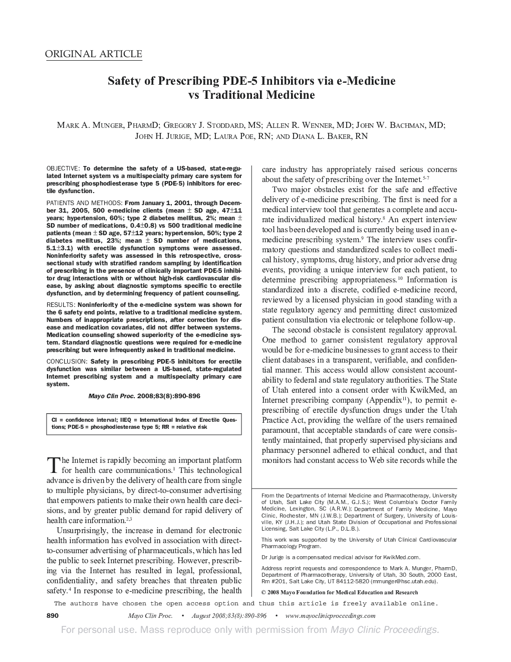 Safety of Prescribing PDE-5 Inhibitors via e-Medicine vs Traditional Medicine