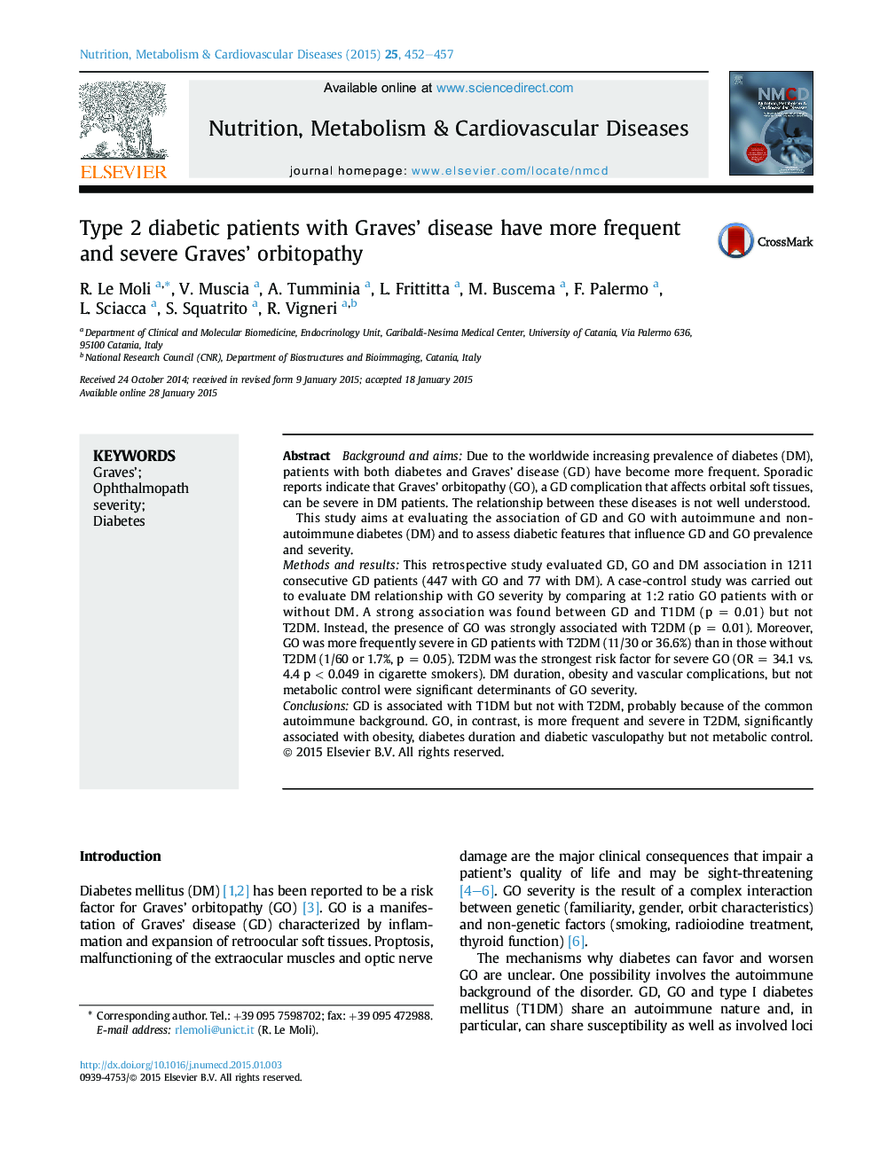 Type 2 diabetic patients with Graves' disease have more frequent and severe Graves' orbitopathy