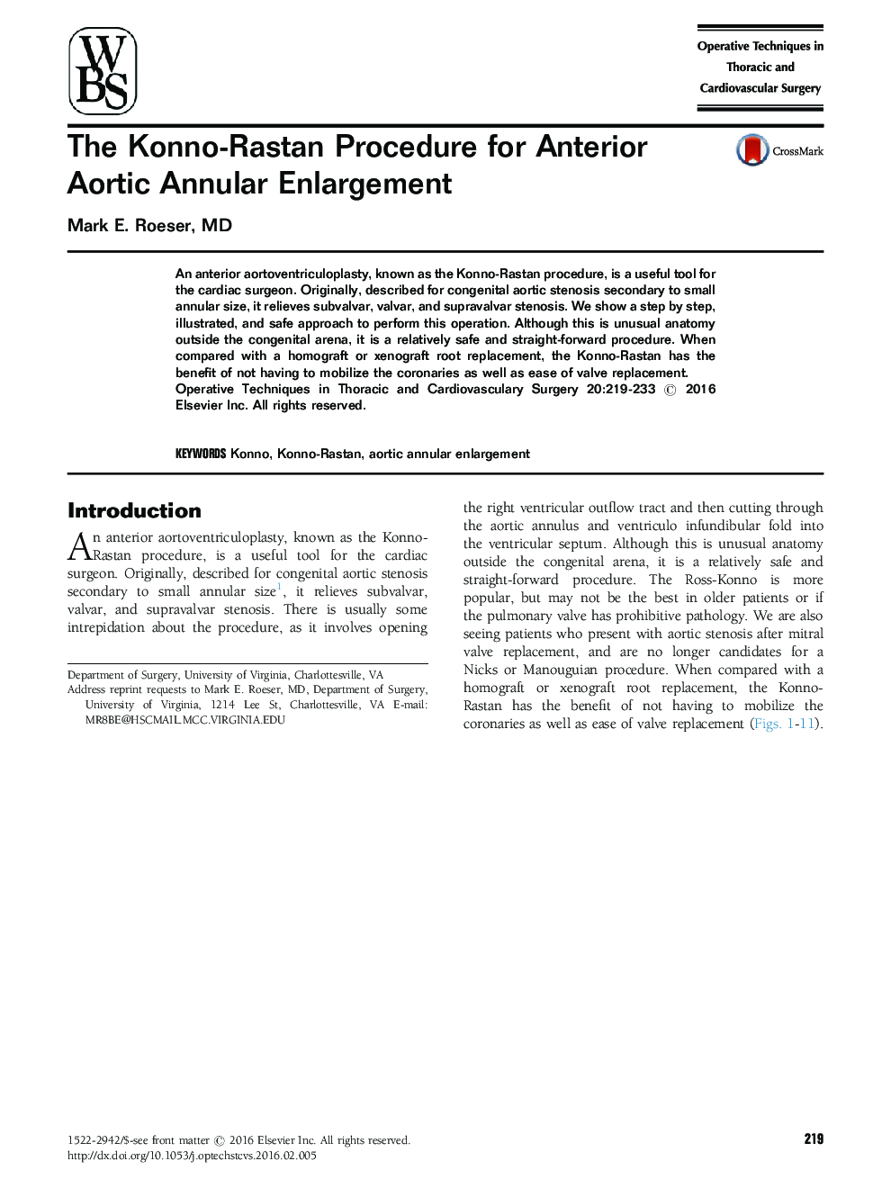 The Konno-Rastan Procedure for Anterior Aortic Annular Enlargement