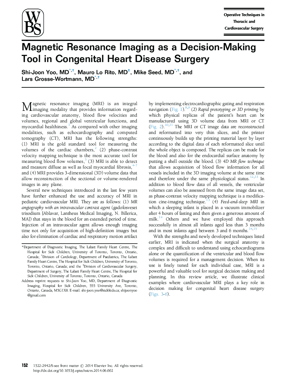 Magnetic Resonance Imaging as a Decision-Making Tool in Congenital Heart Disease Surgery