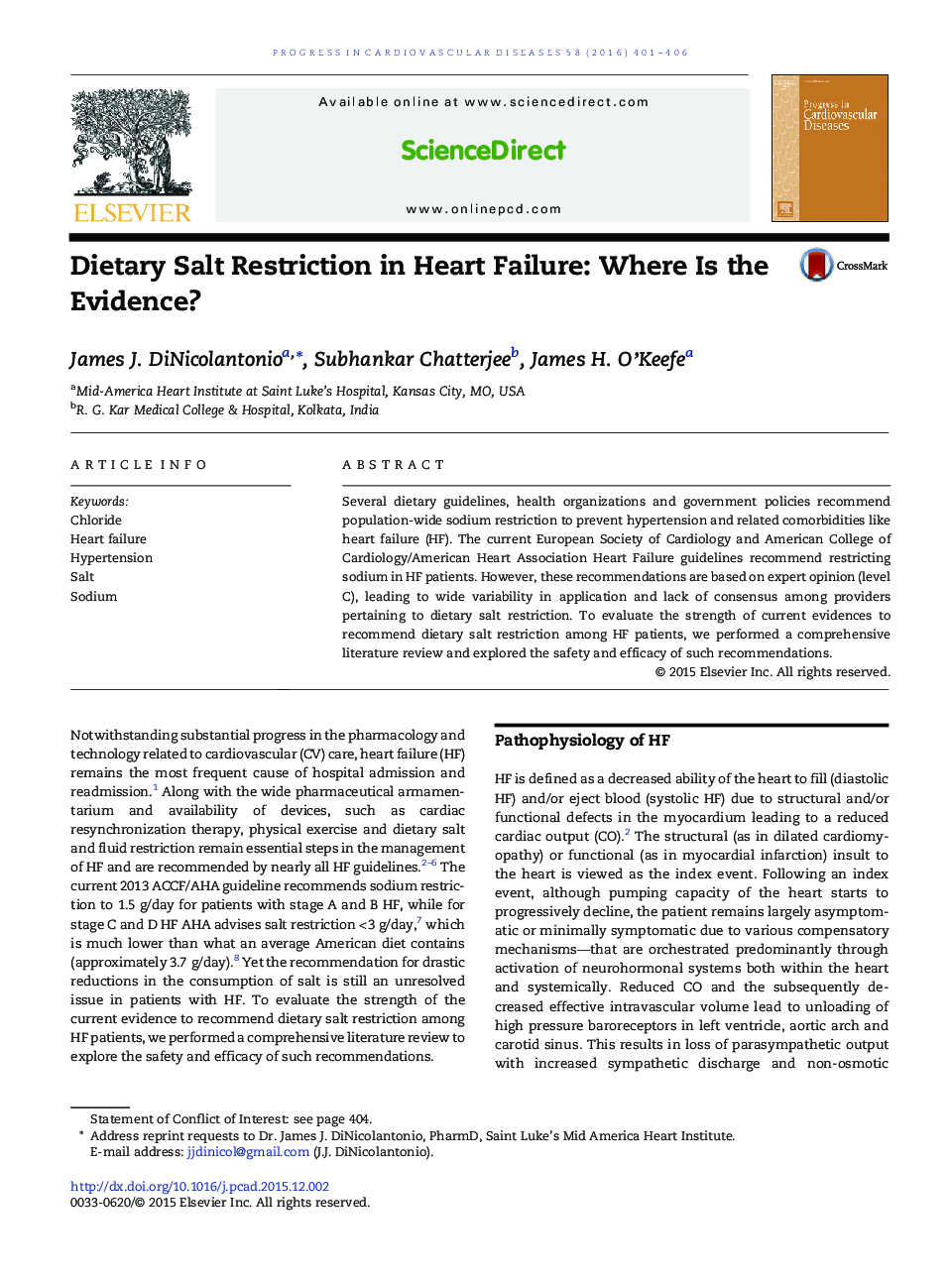 Dietary Salt Restriction in Heart Failure: Where Is the Evidence? 