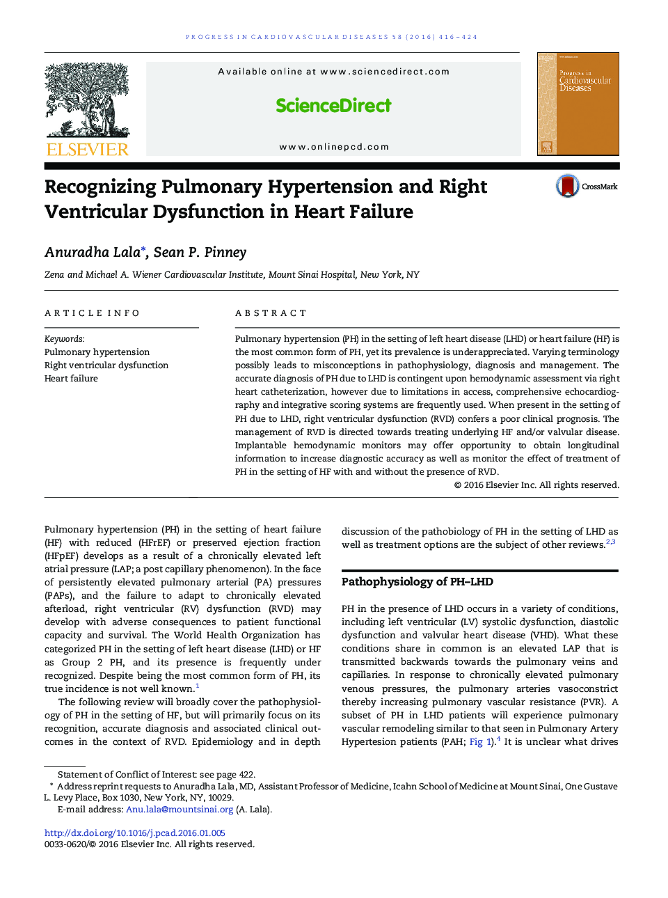Recognizing Pulmonary Hypertension and Right Ventricular Dysfunction in Heart Failure 