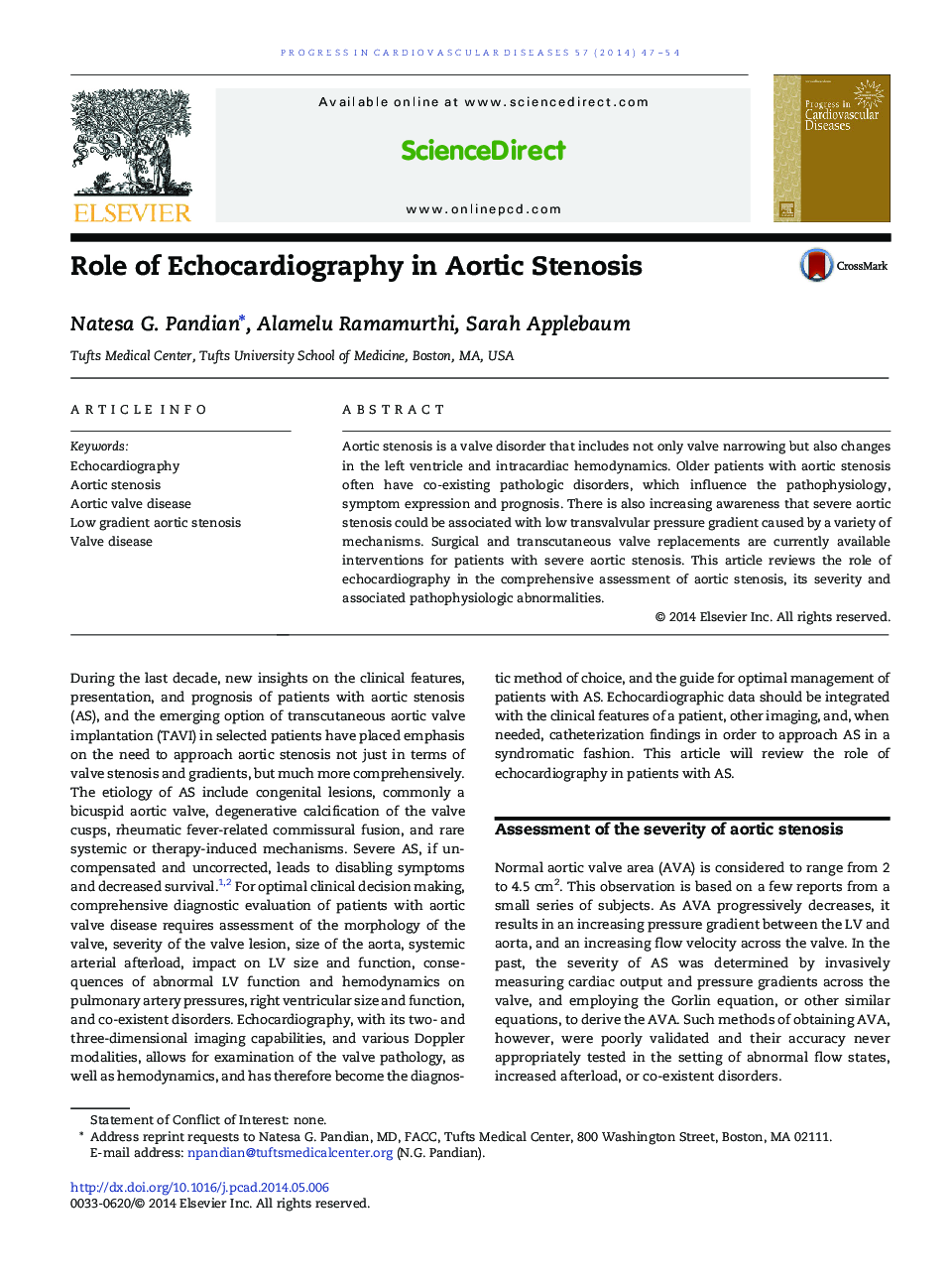 Role of Echocardiography in Aortic Stenosis 