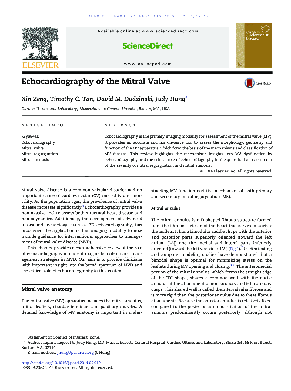 Echocardiography of the Mitral Valve 