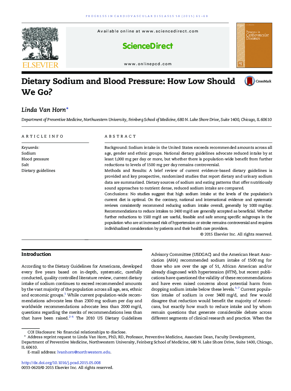 Dietary Sodium and Blood Pressure: How Low Should We Go? 