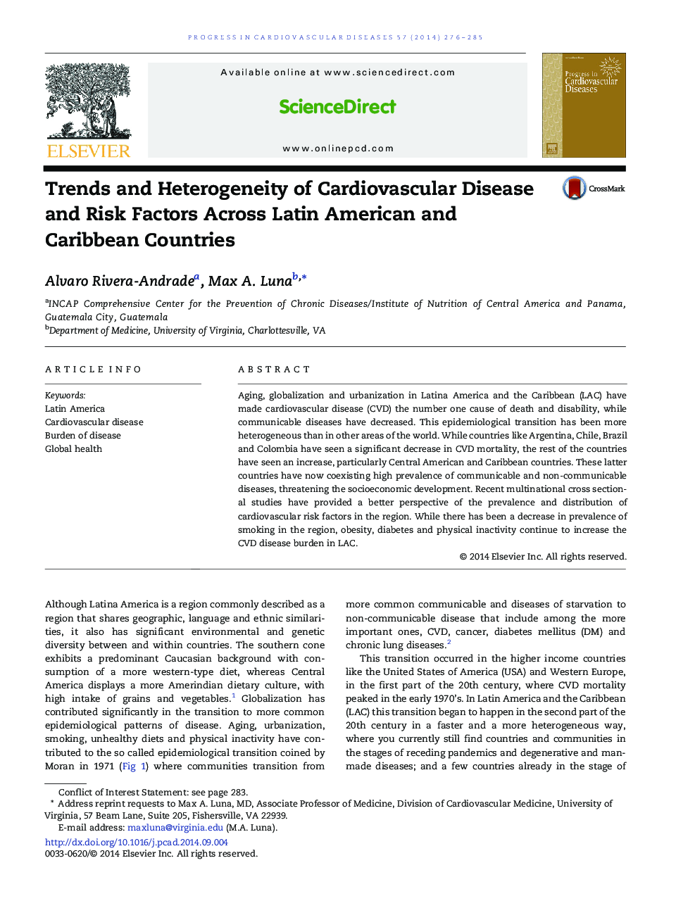 Trends and Heterogeneity of Cardiovascular Disease and Risk Factors Across Latin American and Caribbean Countries 